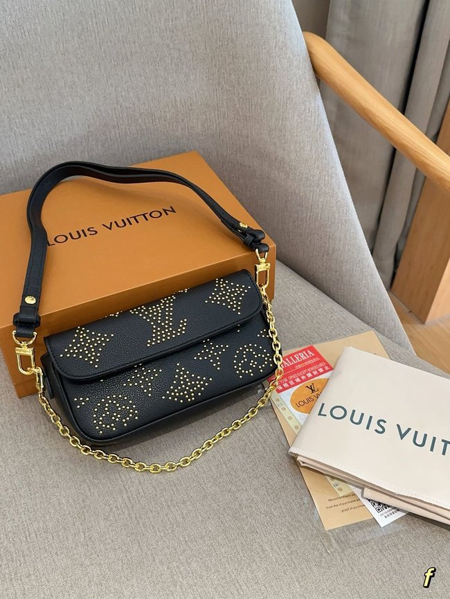 Louis Vuitton Ivy Woc Black Gold Willow Mahjong Bag 