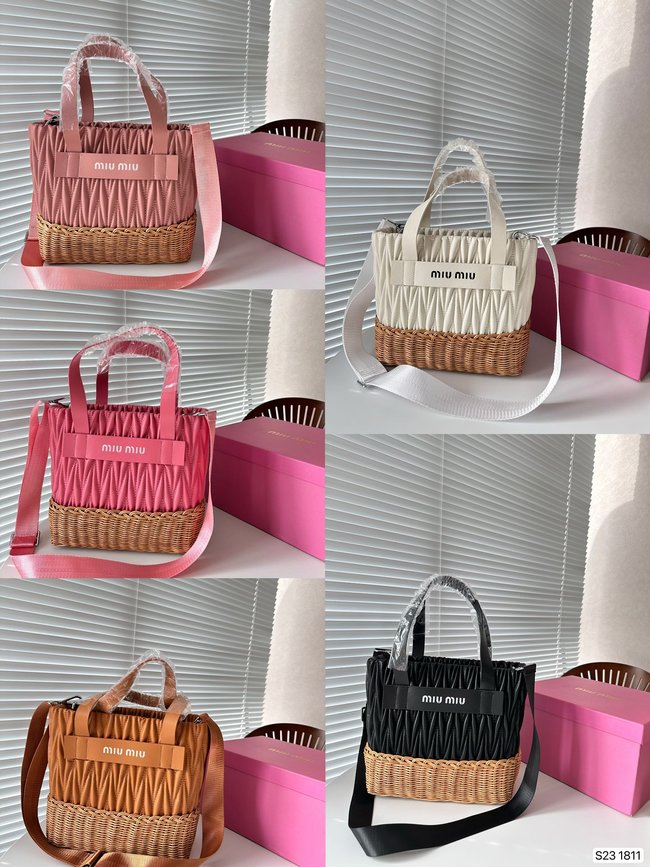Miu Miu Bamboo Patchwork Leather Beach Bag Code: 1811