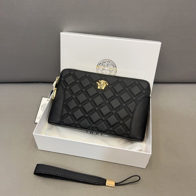 Versace Combination Lock Top Layer Cowhide Clutch Bag 