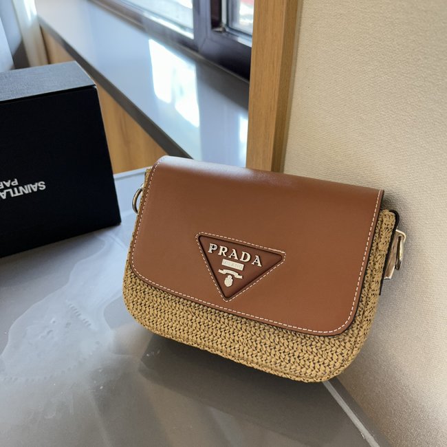 Prada Straw Messenger Bag 