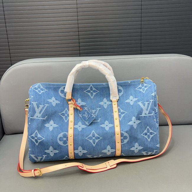 Louis Vuitton Denim Denim Keepall Travel Bag 