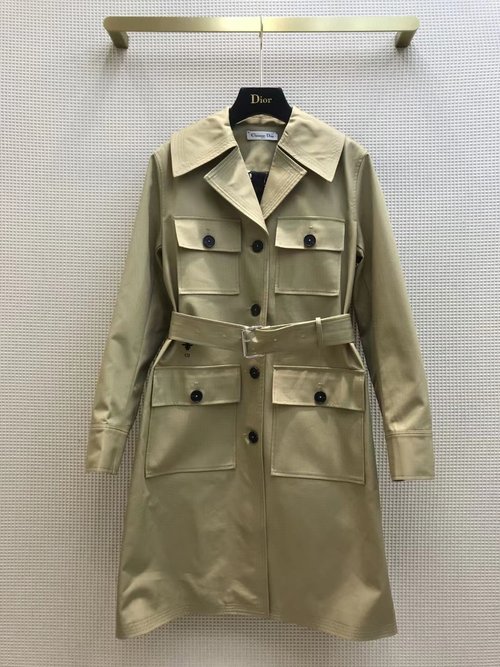 Dior Multi-Pocket Reversible-sleeved Mid-Length Trench Coat