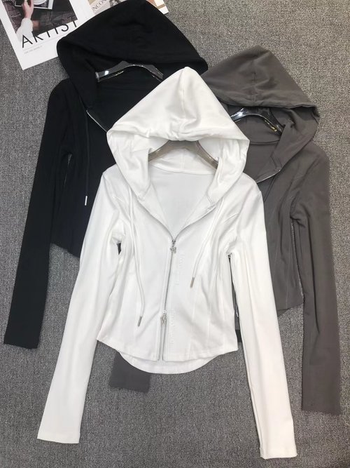 Alexander Wang Cute Hooded Small Coat in Black, White and Gray Tones