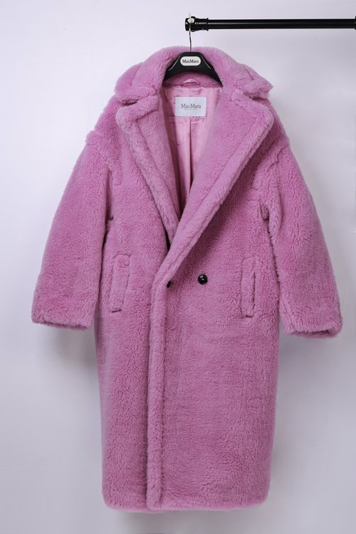 Max Mara Teddy Bear Long Garment in Taro Purple, Blend of Alpaca, Wool, and Silk