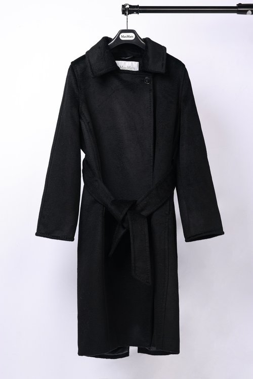 Max Mara Camel Color Water Ripple Camel Hair Coat with Gift Box