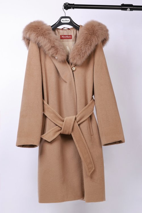 Dior Red Label Cashmere Coat with Removable Finnish Fox Fur Collar