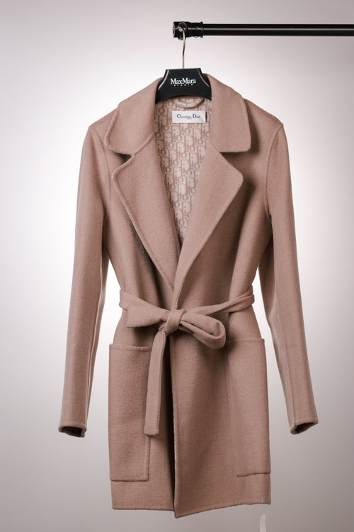 Chanel Sophisticated Short Lapel Wool Coat in Pink, Blue, and Brown