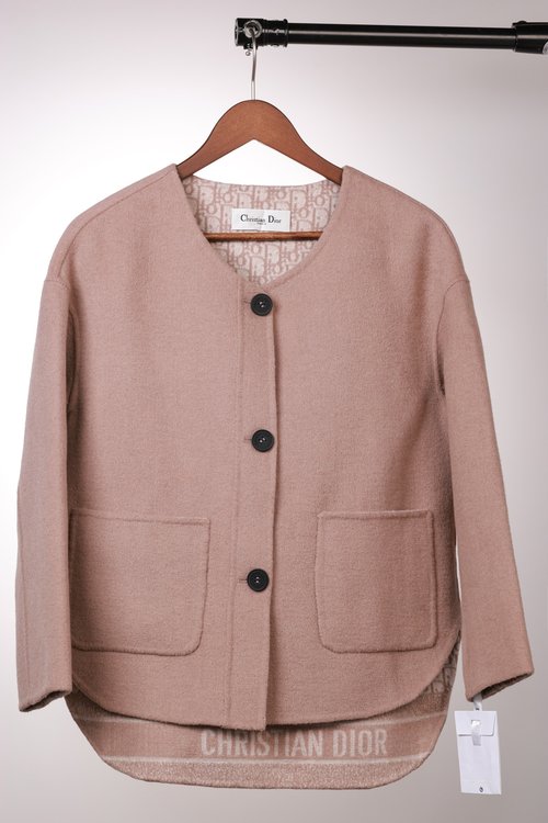 Chanel Short Wool Overcoat with Round Collar, Three Colors and Dust Bag