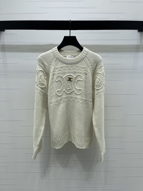 Celine Early Autumn Triumph Arch Intarsia Wool Sweater with Premium Finish