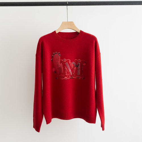 Max Mara Knit Sweater with Branded Pony Embroidery