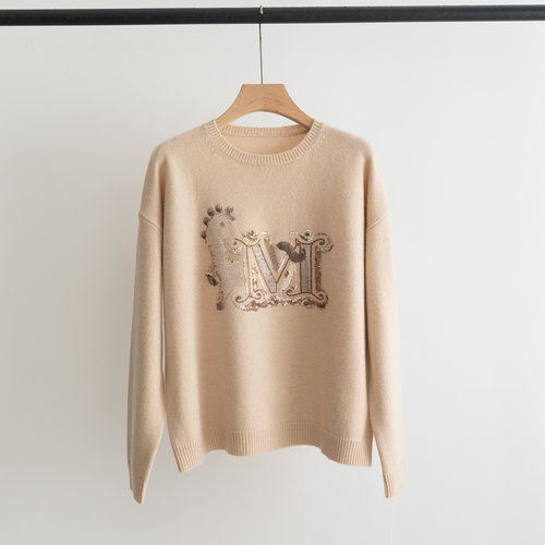 Max Mara Knit Sweater with Branded Pony Embroidery