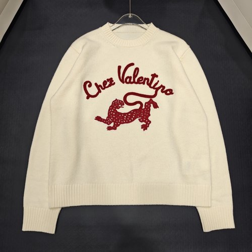 Valentino Custom - Woven Wool Top with Embroidered Logo
