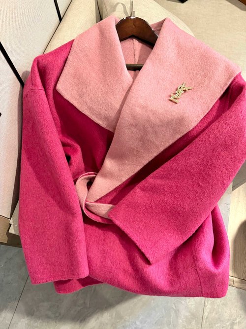 Yves Saint Laurent Double - sided Cashmere Coat of Good Quality