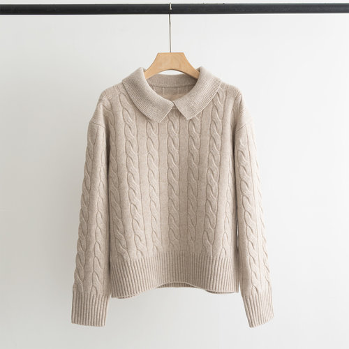Polo Ralph Lauren Loose-Knit Polo-Neck Sweater in Cashmere-Blend Material