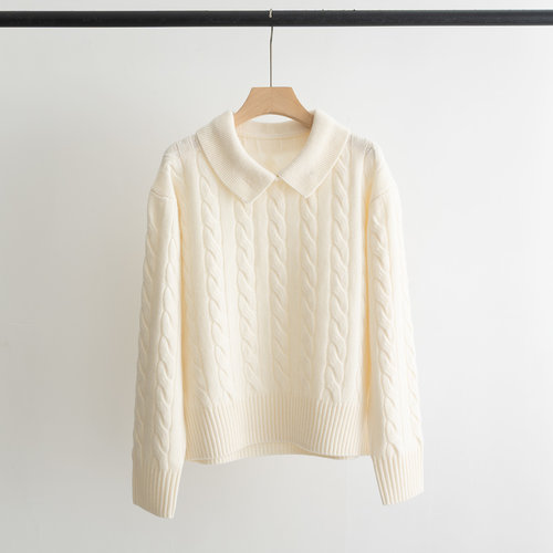 Polo Ralph Lauren Loose-Knit Polo-Neck Sweater in Cashmere-Blend Material