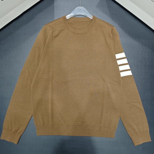 Thom Browne Wool Four-stripe Round-neck Long-sleeve Top