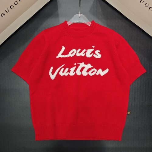 Louis Vuitton Packaged Wool Front-letter Pullover with Short & Long Sleeves