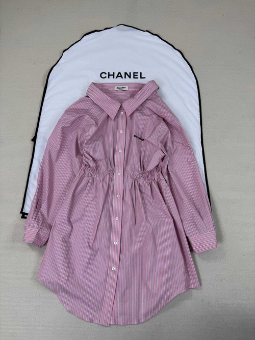 Miu Miu Charming Shirt Dress with Elaborate Presentation