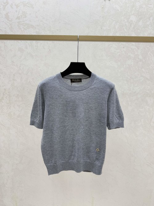 Prada Solid Color Simple Round-Neck Knitted Short-Sleeved Top
