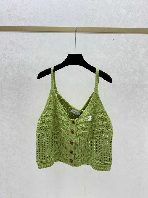 Chanel Spring Solid Cut-out Knit Camisole