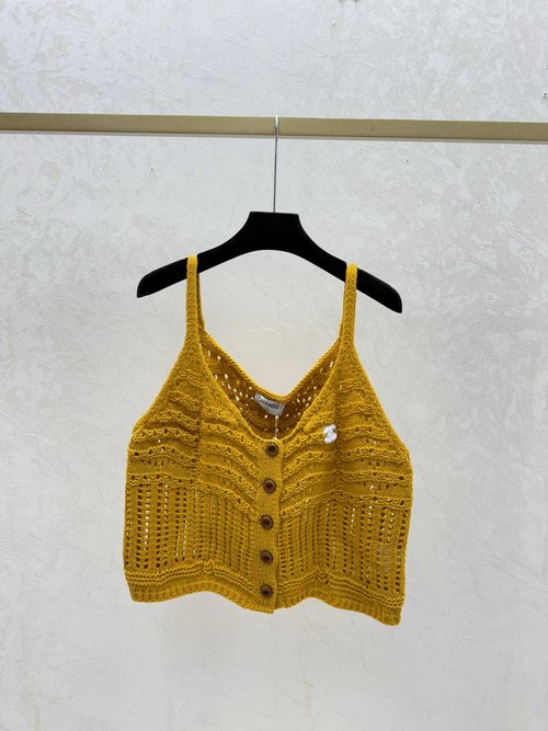 Chanel Spring Solid Cut-out Knit Camisole