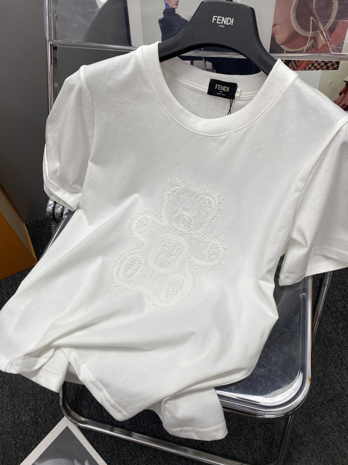 Fendi FENDI-Inspired Beaded Embroidered Short Sleeve in Minimalist Chic Style