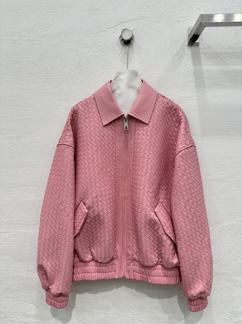 Bottega Veneta Exquisite Hand-woven Sheepskin Shirt Jacket with Slimming Design