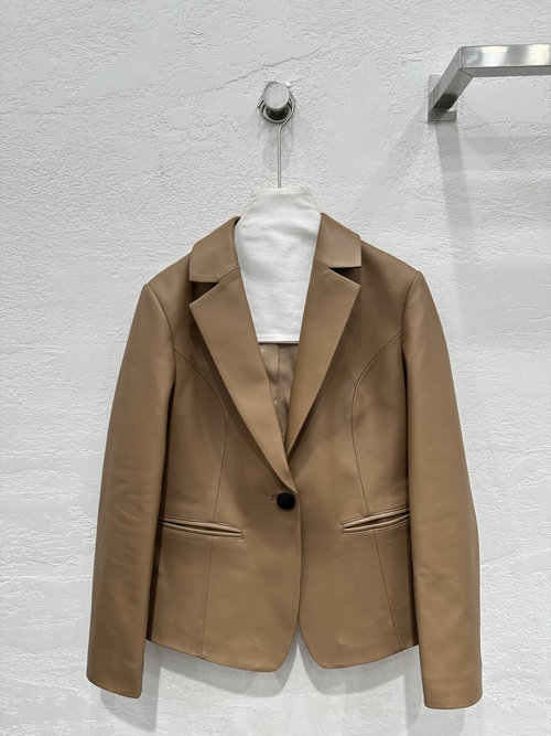 Hermes Exclusive Minimalist Leather Blazer in Imported Astor Lambskin