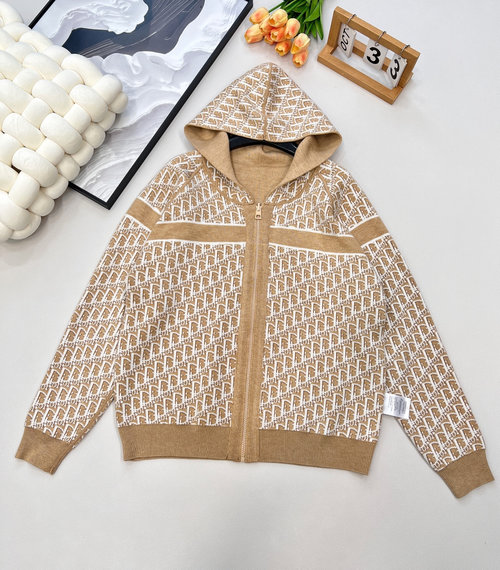 Dior Classic Double-sided Knitted Sweater with Jacquard Pattern