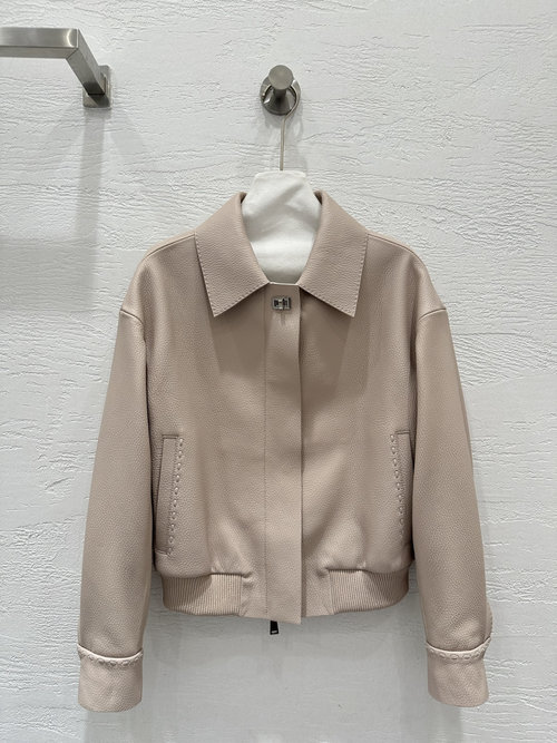 Fendi Exclusive Lambskin Jacket with Metal Buttons