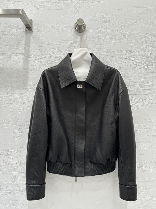 Fendi Exclusive Lambskin Jacket with Metal Buttons