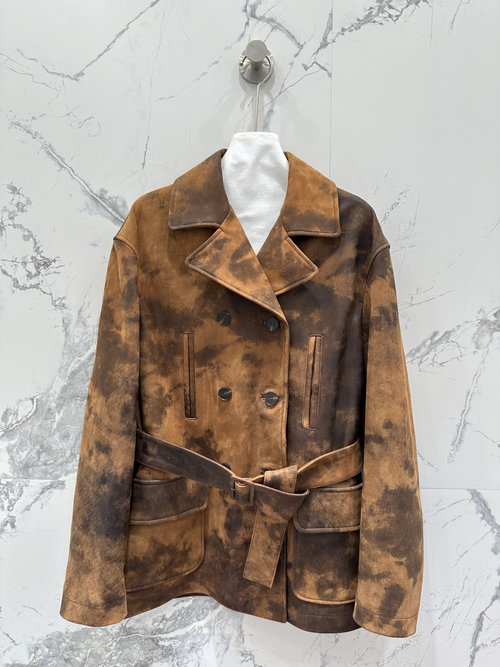 Miu Miu Exclusive Vintage Brown Double-Breasted Jacket with Logo