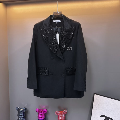 Valentino Luxurious Autumn Velvet Sequin Suit Jacket