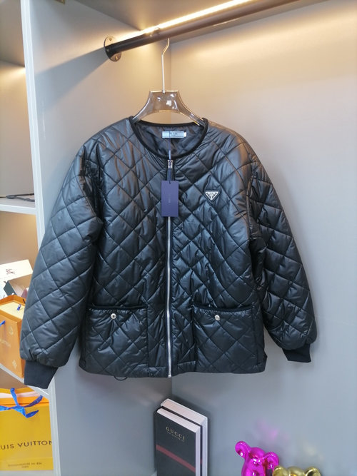 Prada Diamond Quilted Down Hoodie for Warmth and Style