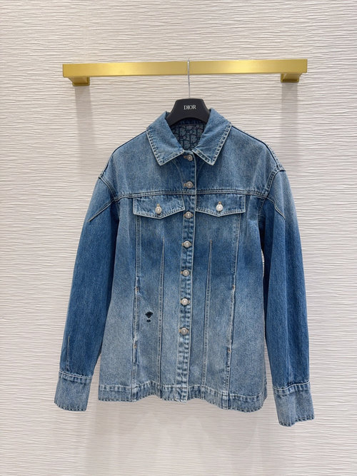 Chanel High-quality Distressed Denim Jacket, Versatile for Various Occasions