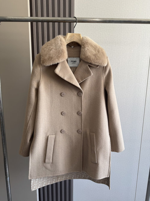 Fendi Exquisitely Crafted Coat with Removable Mink Collar