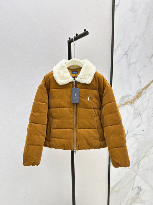 Polo Ralph Lauren Well - Crafted RL Spliced Faux Lamb Wool Collar Down Puffer