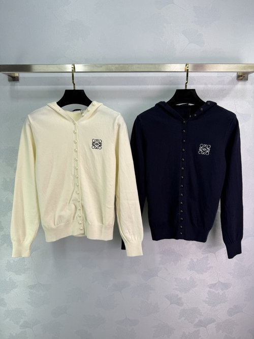 Loewe Embroidered Totem Hoodie in Wool Blend, Luxurious and Tailored Fit