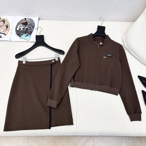 Miu Miu Stylish Logo - Decorated Casual Suit Set