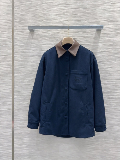 Miu Miu Classic British-Style Corduroy Coat for Timeless Grace