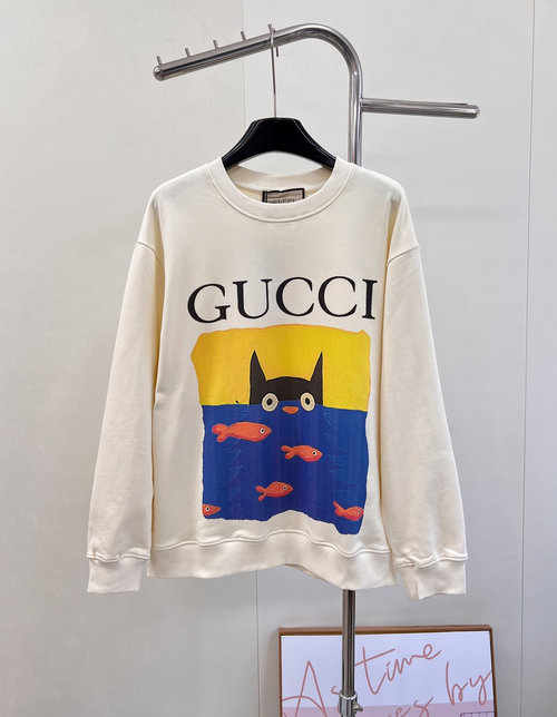 Gucci Monster and Fish Printed Sweatshirt with Comfortable Fabric