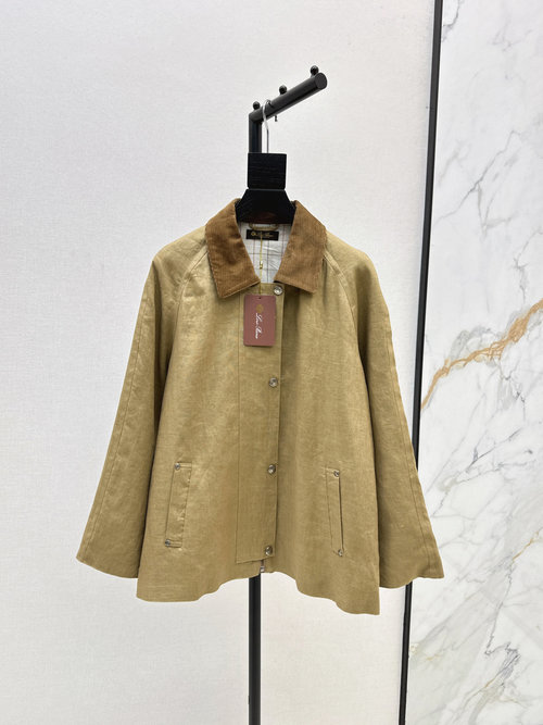 Loro Piana Contrast Corduroy Trench Coat: Sophisticated Style