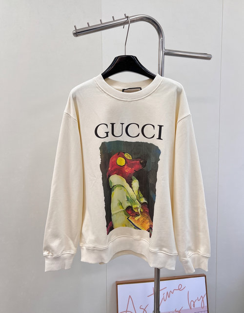 Gucci Dog Alphabet Print Sweatshirt, Soft Fabric with Imported Printing