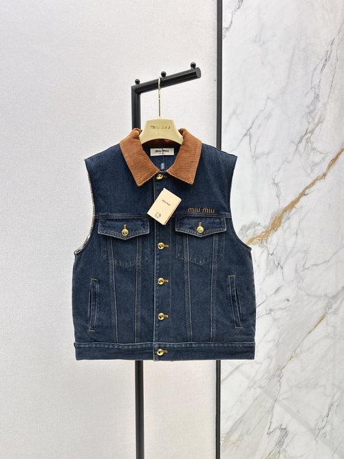 Versace Miu Series Cowboy-style Cotton-padded Vest