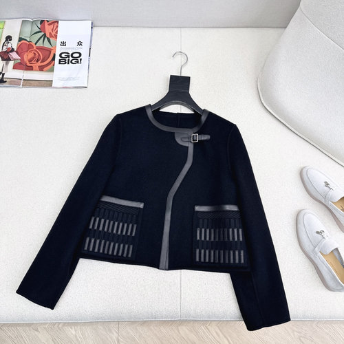 Hermes Luxury Handmade Riding Jacket with Sheepskin & Embroidery