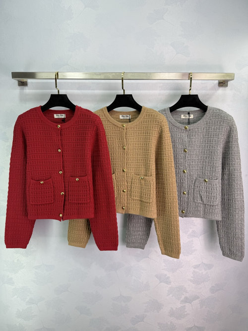 Chanel Chanel-Style Knit Cardigan with Gold Buttons and Pockets