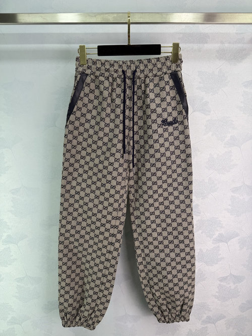 Gucci Double G Jacquard Elastic Waist Cuffed Trousers