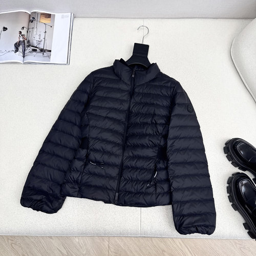 Moncler Lightweight Waist-cinching Down Jacket with Custom Hardware