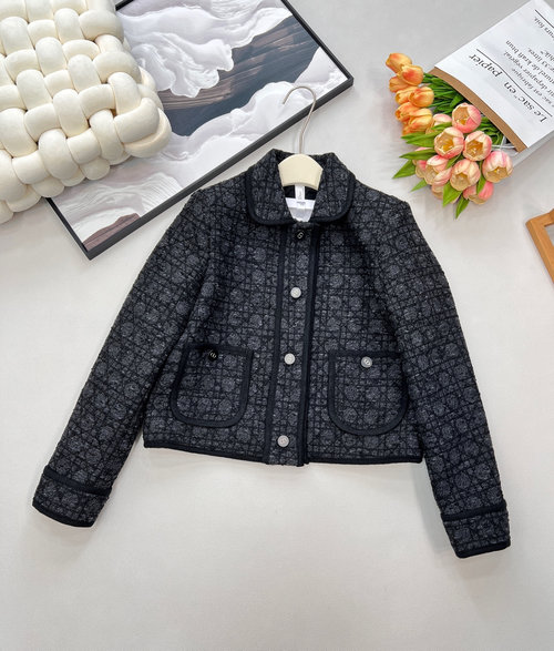 Dior Black Tweed Jacket with Vine Check, French Elegance Personified