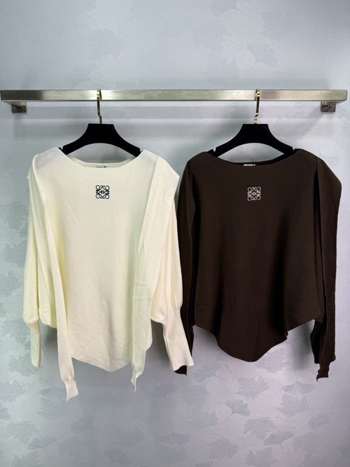 Loewe Textured Knit Long Sleeve with Custom Buttons and Totem Emblem - Comfortable Wear